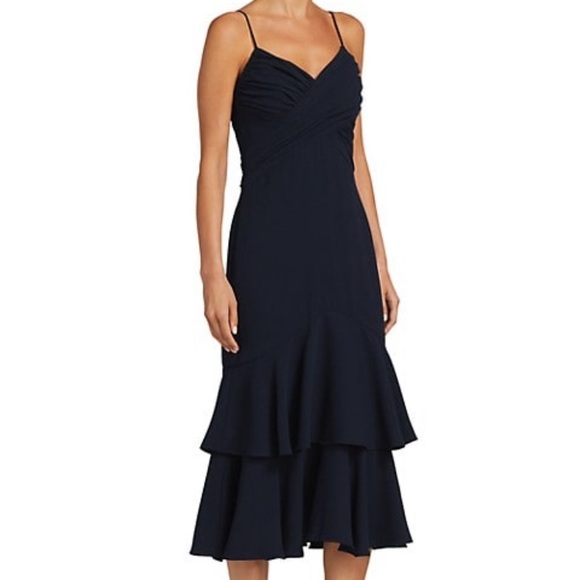 Monique Lhuillier Tiered Ruffle Cocktail Dress - Picture 4 of 13